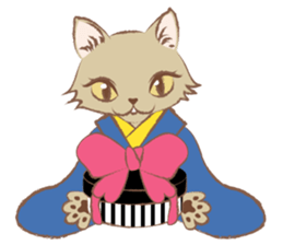 Kimono cat girls sticker #4092614