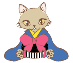 Kimono cat girls sticker #4092614