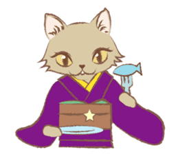 Kimono cat girls sticker #4092619