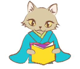 Kimono cat girls sticker #4092623