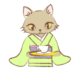 Kimono cat girls sticker #4092625