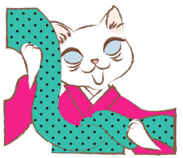 Kimono cat girls sticker #4092626