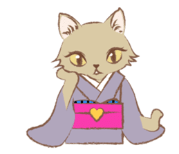 Kimono cat girls sticker #4092628