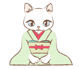 Kimono cat girls sticker #4092631