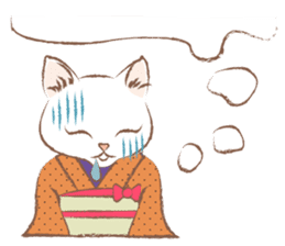 Kimono cat girls sticker #4092636