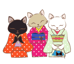 Kimono cat girls sticker #4092639