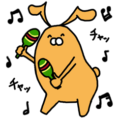 Orange rabbit sticker