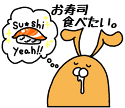 Orange rabbit sticker sticker #4093657