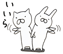 Shizuoka-ben rabbit and cat sticker #4094760