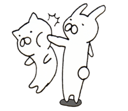 Shizuoka-ben rabbit and cat sticker #4094790