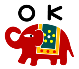 Ethnic elephant (red) sticker #4094989
