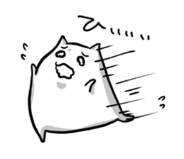 The white and soft cat is modest sticker #4095385