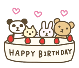 Cute animals. Rabbit, panda, bear, cat. sticker #4096558