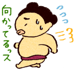 Warm fuzzy sumo wrestler sticker #4097296