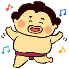 Warm fuzzy sumo wrestler sticker #4097302