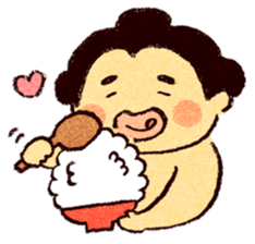 Warm fuzzy sumo wrestler sticker #4097309