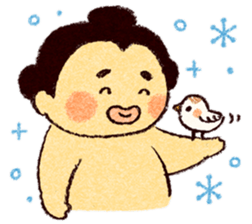 Warm fuzzy sumo wrestler sticker #4097317