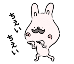 Mustache rabbit by cadisiro sticker #4098721