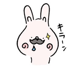 Mustache rabbit by cadisiro sticker #4098722