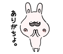 Mustache rabbit by cadisiro sticker #4098729