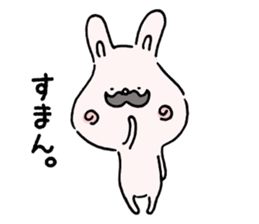 Mustache rabbit by cadisiro sticker #4098730