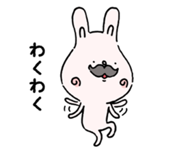 Mustache rabbit by cadisiro sticker #4098732
