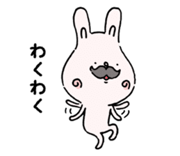 Mustache rabbit by cadisiro sticker #4098732