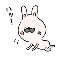 Mustache rabbit by cadisiro sticker #4098734