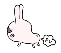 Mustache rabbit by cadisiro sticker #4098736