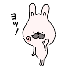 Mustache rabbit by cadisiro sticker #4098741