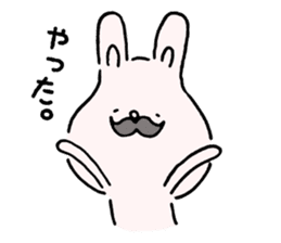 Mustache rabbit by cadisiro sticker #4098742