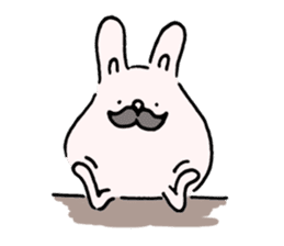 Mustache rabbit by cadisiro sticker #4098743