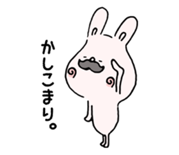 Mustache rabbit by cadisiro sticker #4098744