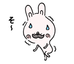 Mustache rabbit by cadisiro sticker #4098750