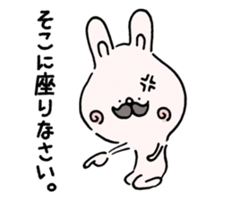 Mustache rabbit by cadisiro sticker #4098751