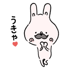 Mustache rabbit by cadisiro sticker #4098752