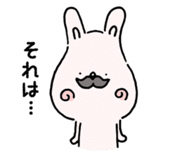 Mustache rabbit by cadisiro sticker #4098754