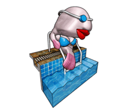 Blobby & Jealousy the strange fish sticker #4100458