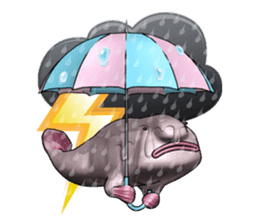 Blobby & Jealousy the strange fish sticker #4100460