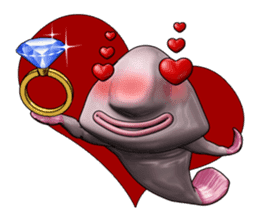 Blobby & Jealousy the strange fish sticker #4100478