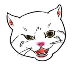 Cat funny face sticker #4107327