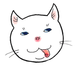 Cat funny face sticker #4107334