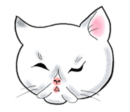 Cat funny face sticker #4107336