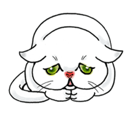 Cat funny face sticker #4107338