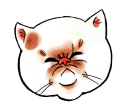 Cat funny face sticker #4107346