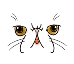 Cat funny face sticker #4107353