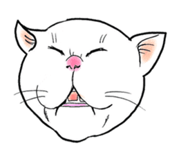Cat funny face sticker #4107354