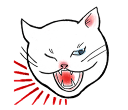Cat funny face sticker #4107356