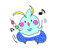 majinsan with food friends sticker #4108947