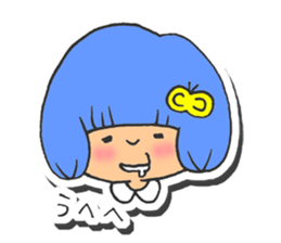 Girl of blue hair2 sticker #4110046